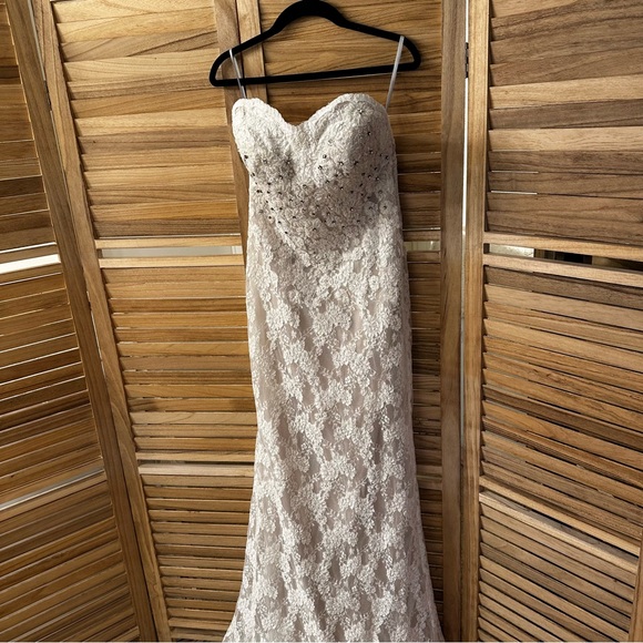 Wtoo Sisi Gown/11525 in Ivory Parisian Lace with Topaz Charmeuse Lining size 2 - Picture 3 of 15